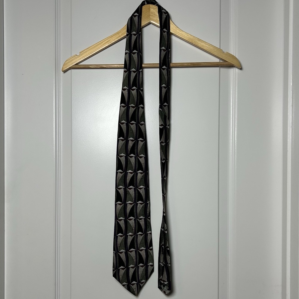 Monsieur Givenchy Vintage 70s All Silk Made in USA Art Deco Geometric Tie